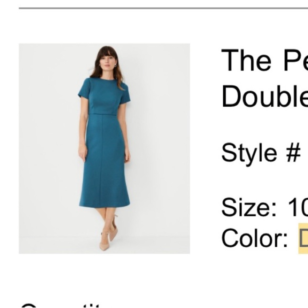 Ann Taylor Petite Midi Flare Dress in Double Knit
